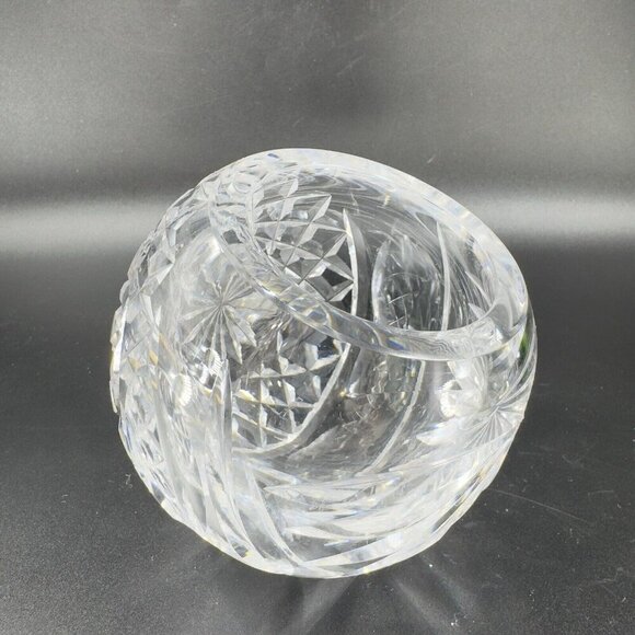 Vintage Clear Glass Crystal Orb Ashtray Sphere Bowl Dish Mid Century Marked VTG - Picture 14 of 14